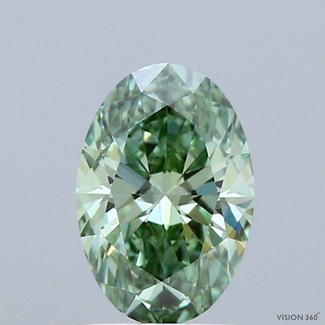1.01 Ct. Fancy Vivid Green Oval Lab Grown Diamond