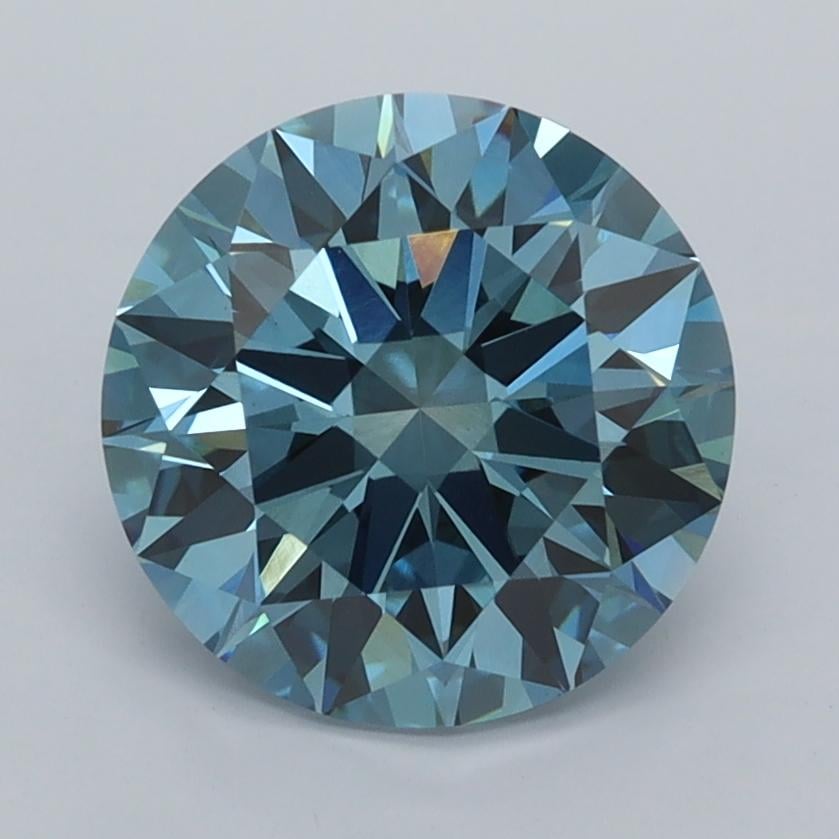 2.42 Ct. Fancy Vivid  Blue Round Lab Grown Diamond