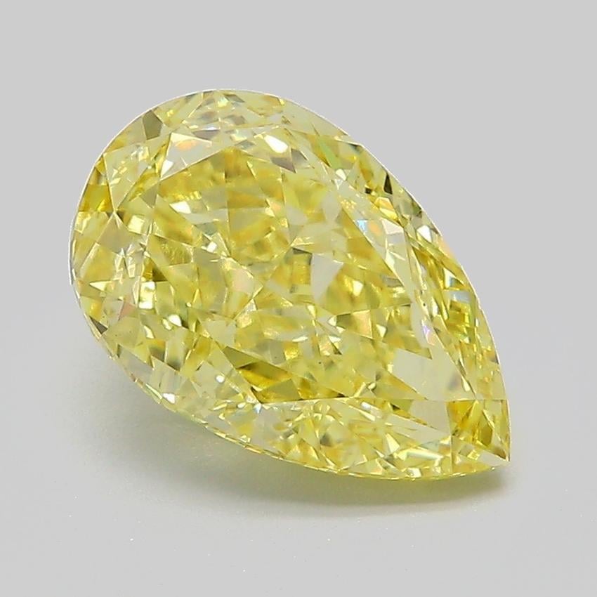 3.07 Ct. Fancy Intense Yellow Pear Lab Grown Diamond
