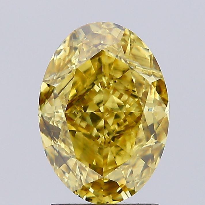 2.11 Ct. Fancy Vivid  Yellow Oval Lab Grown Diamond