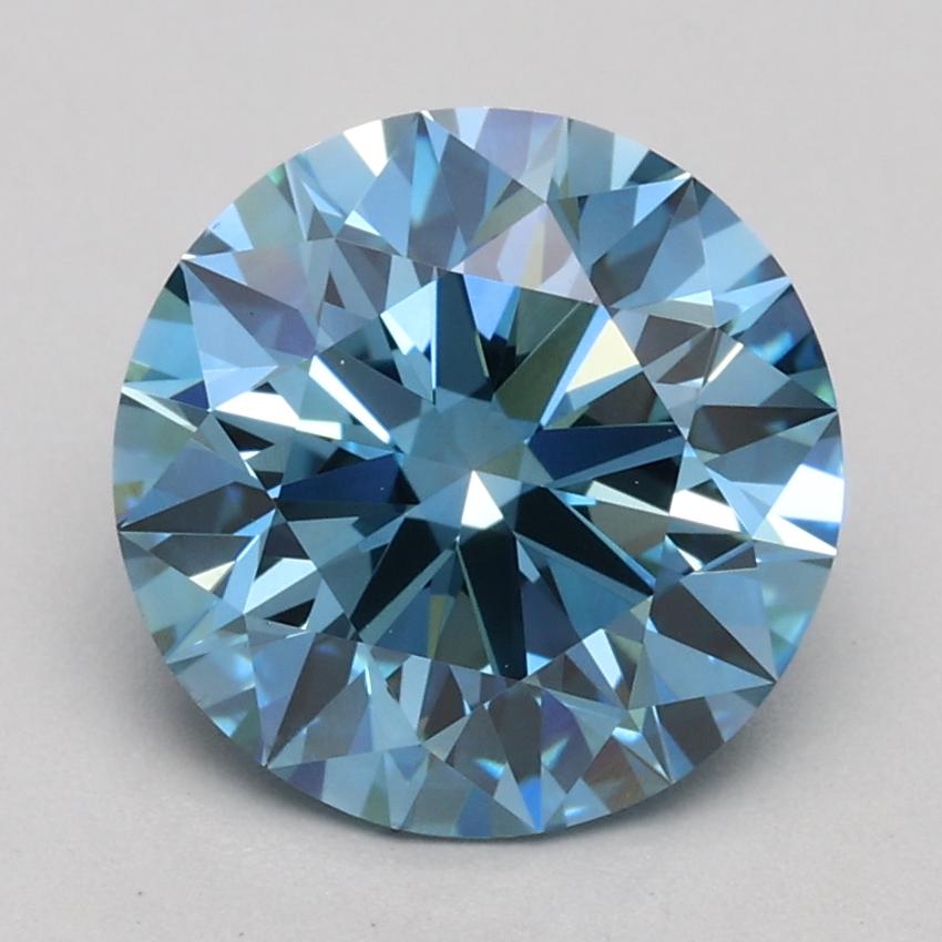 2.02 Ct. Fancy Vivid Blue Round Lab Grown Diamond