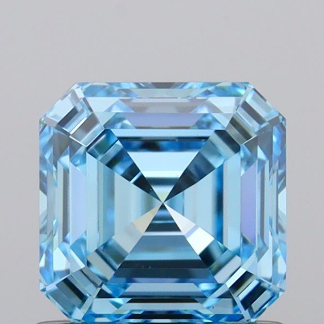 1.02 Ct. Fancy Vivid Blue Asscher Lab Grown Diamond