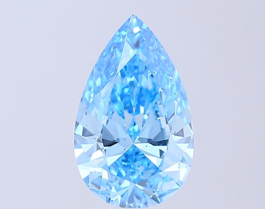 3.23 Ct. Fancy Vivid  Blue Pear Lab Grown Diamond