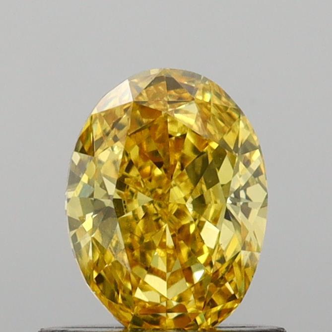0.72 Ct. Fancy Vivid Yellow Oval Lab Grown Diamond