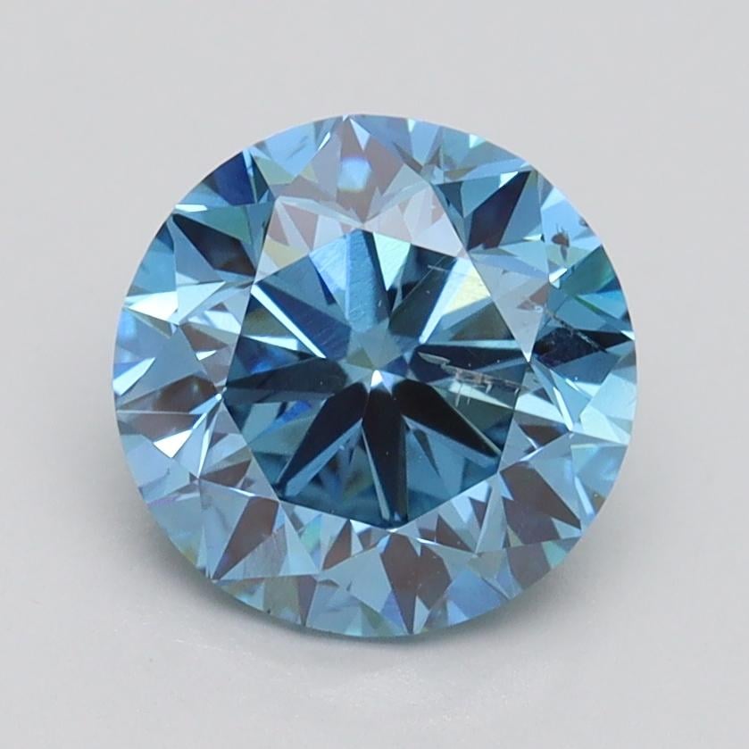 2.00 Ct. Fancy Vivid Malibu Blue Round Lab Grown Diamond