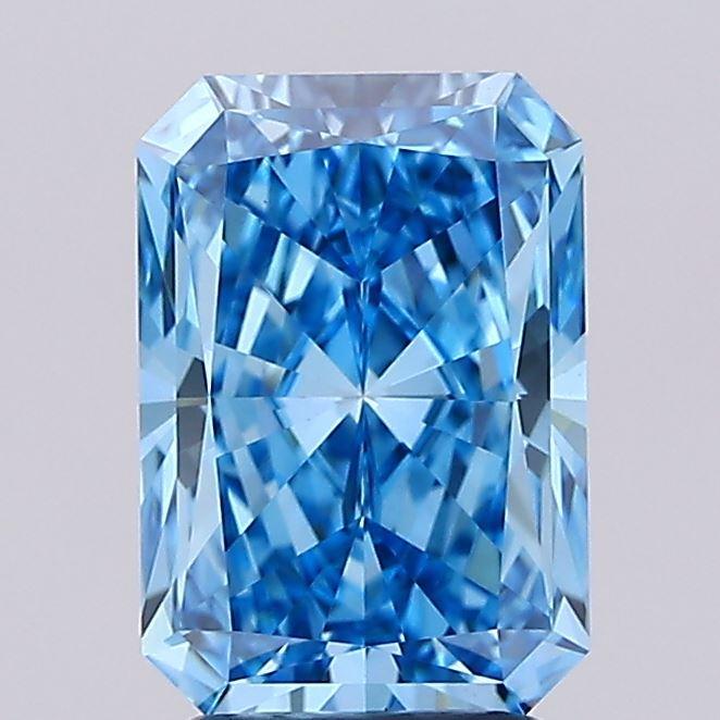 3.08 Ct. Fancy Vivid Blue Radiant Lab Grown Diamond