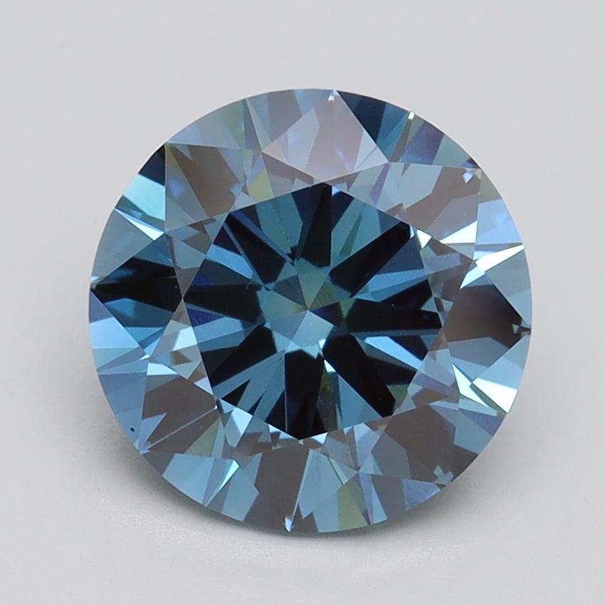 2.50 Ct. Fancy Vivid Blue Round Lab Grown Diamond