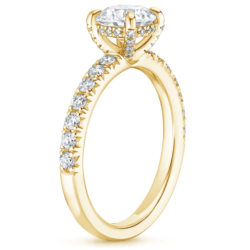 18K Yellow Gold Petite Olympia Diamond Ring, large side view