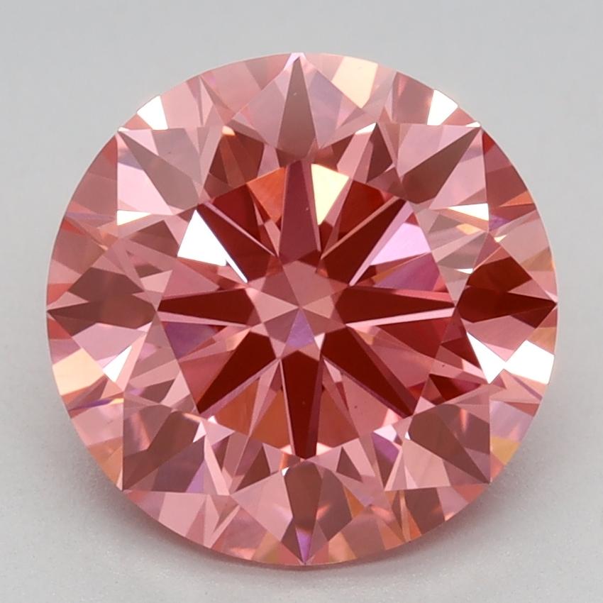 2.57 Ct. Fancy Vivid Pink Round Lab Grown Diamond