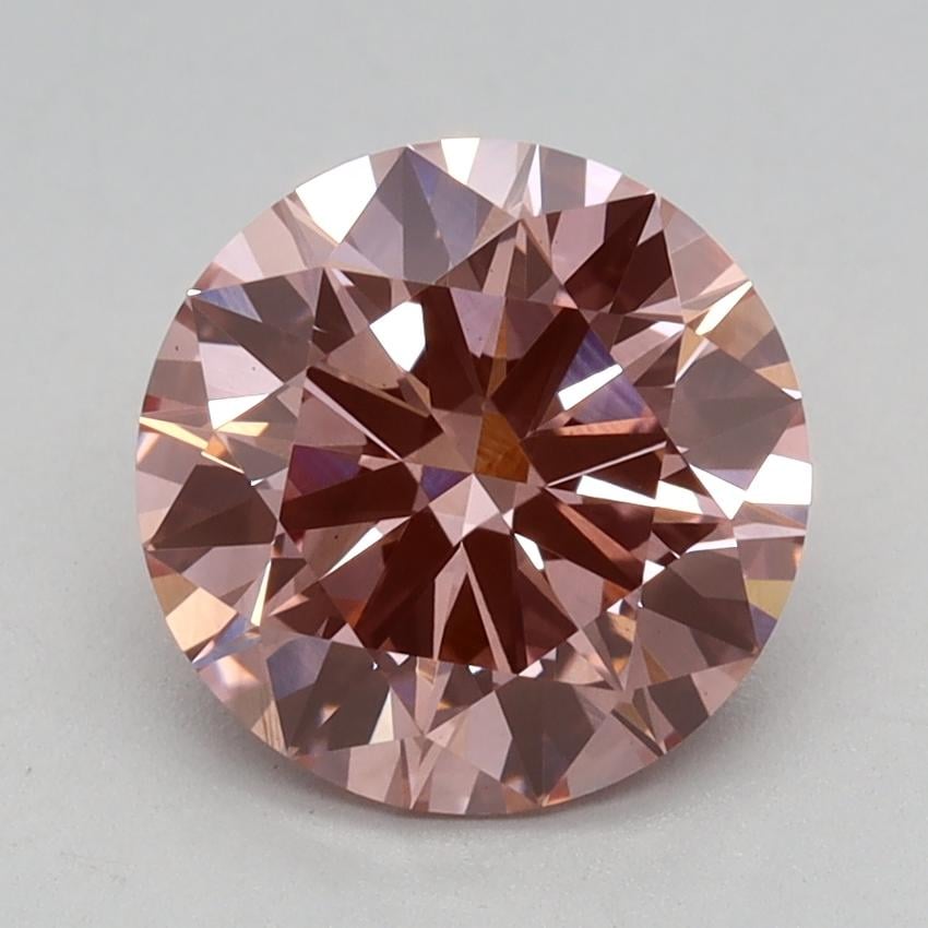 1.66 Ct. Fancy Vivid Pink Round Lab Grown Diamond