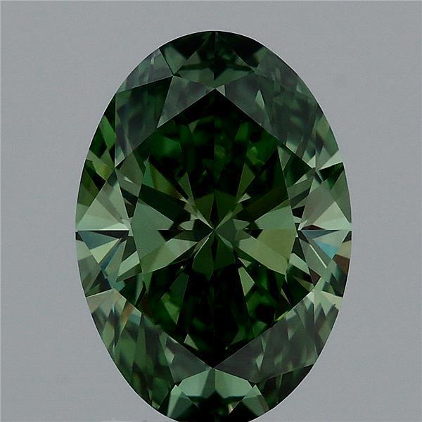 2.11 Ct. Fancy Vivid Green Oval Lab Grown Diamond