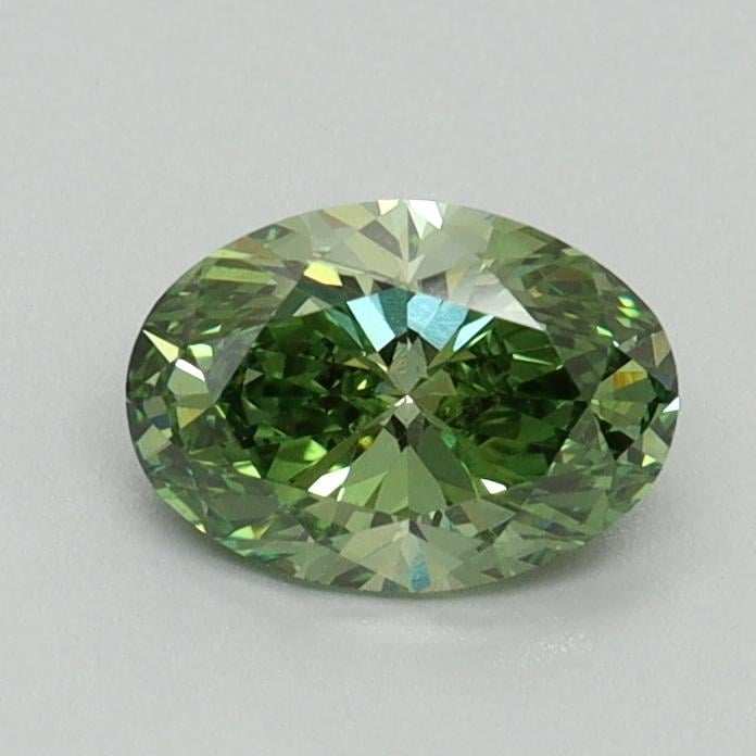 0.71 Ct. Fancy Vivid Green Oval Lab Grown Diamond