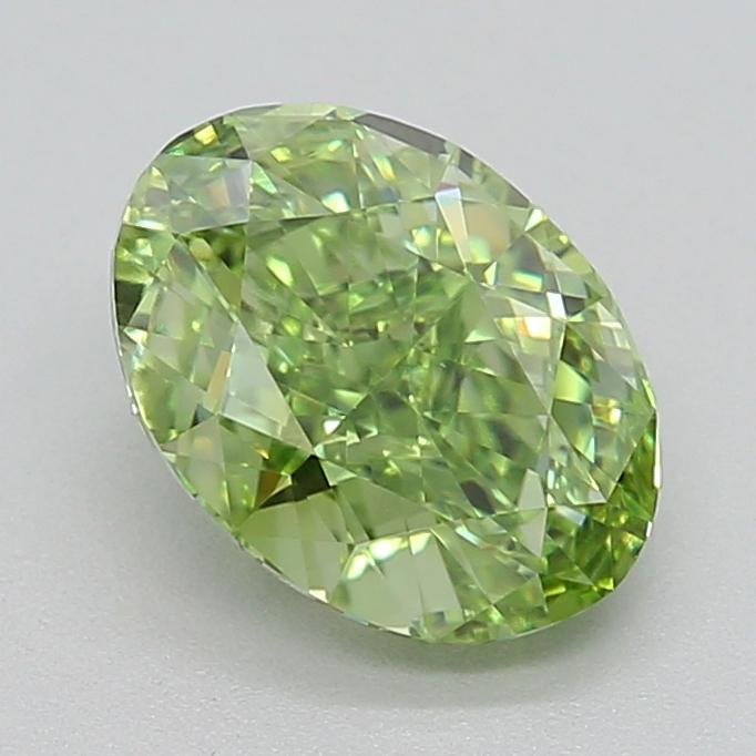 1.51 Ct. Fancy Vivid  Green Oval Lab Grown Diamond