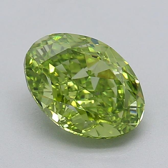 1.00 Ct. Fancy Vivid  Green Oval Lab Grown Diamond