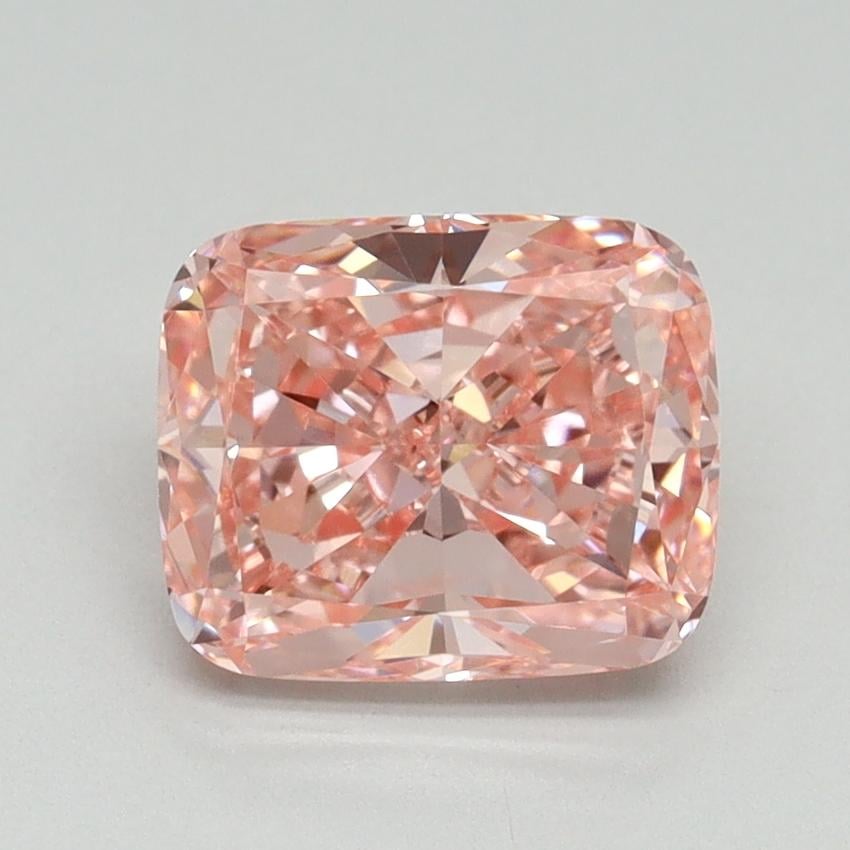 2.01 Ct. Fancy Vivid Pink Cushion Lab Grown Diamond