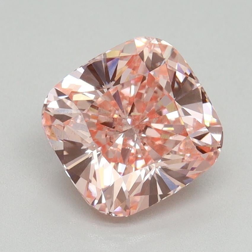3.02 Ct. Fancy Vivid Pink Cushion Lab Grown Diamond