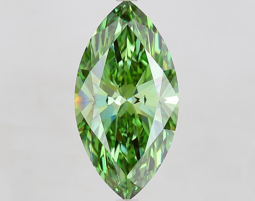7.02 Ct. Fancy Vivid Green Marquise Lab Grown Diamond