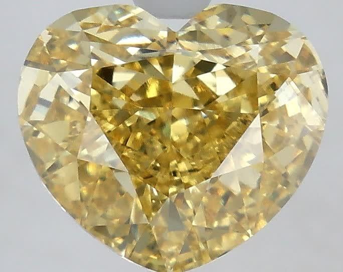 5.03 Ct. Fancy Intense  Yellow Heart Lab Grown Diamond