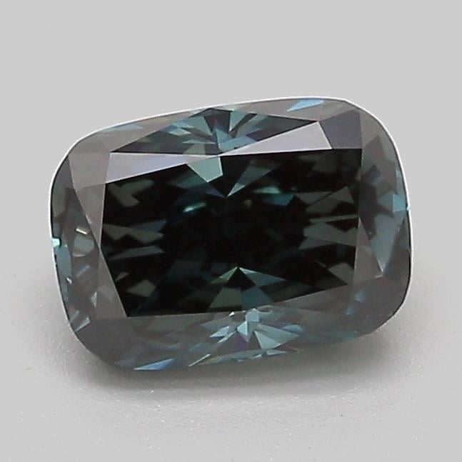 1.06 Ct. Fancy Deep Bluish Green Cushion Lab Grown Diamond