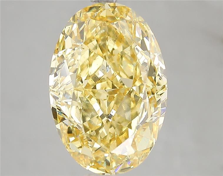 5.12 Ct. Fancy Vivid Yellow Oval Lab Grown Diamond
