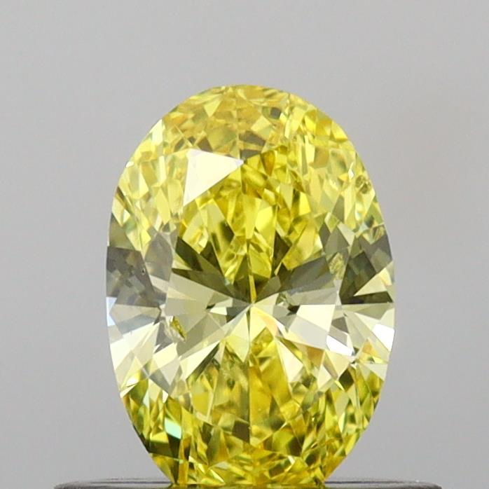 0.53 Ct. Fancy Vivid Yellow Oval Lab Grown Diamond