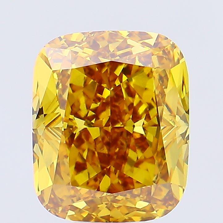 10.06 Ct. Fancy Vivid Yellow Cushion Lab Grown Diamond