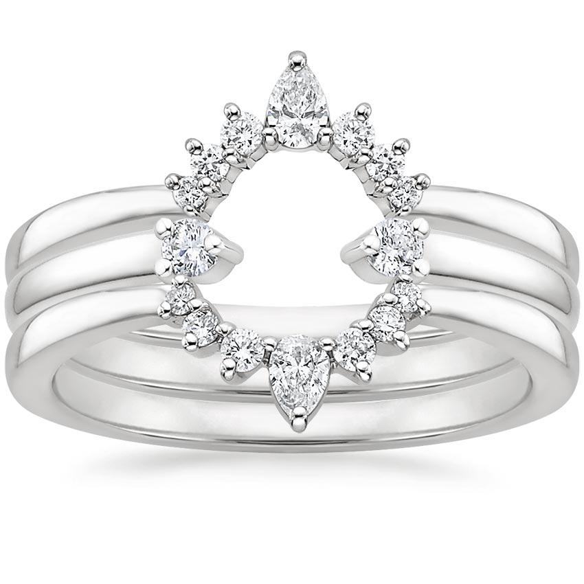 Crescent Diamond Ring Stack 