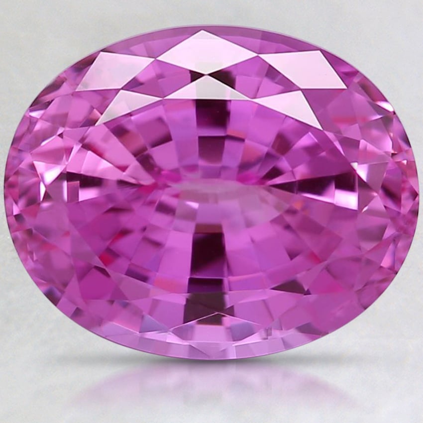 10x8mm Medium Pink Oval Lab Created Sapphire