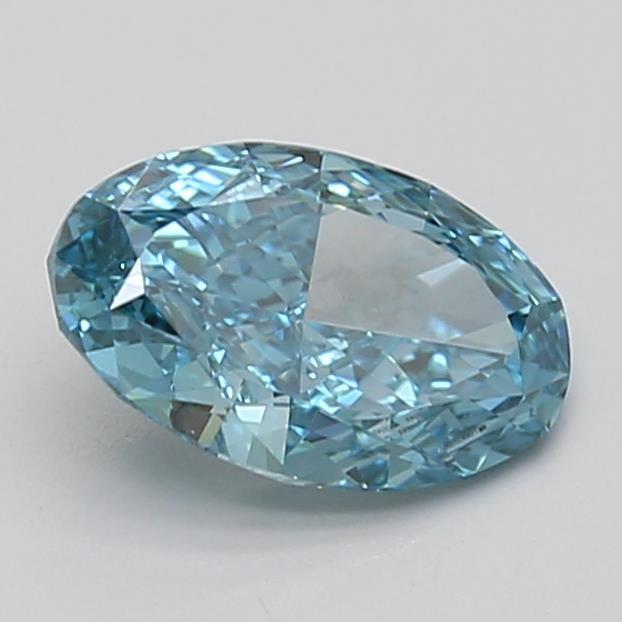 0.90 Ct. Fancy Vivid Blue Oval Lab Grown Diamond