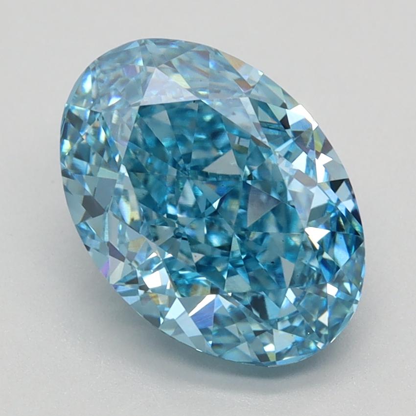 2.59 Ct. Fancy Vivid Blue Oval Lab Grown Diamond