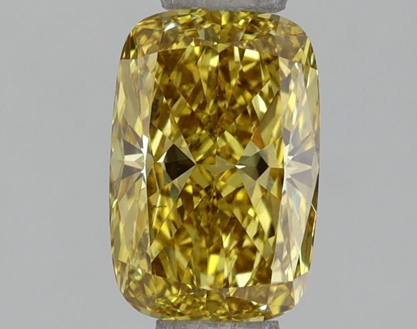 1.00 Ct. Fancy Vivid Yellow Cushion Lab Grown Diamond