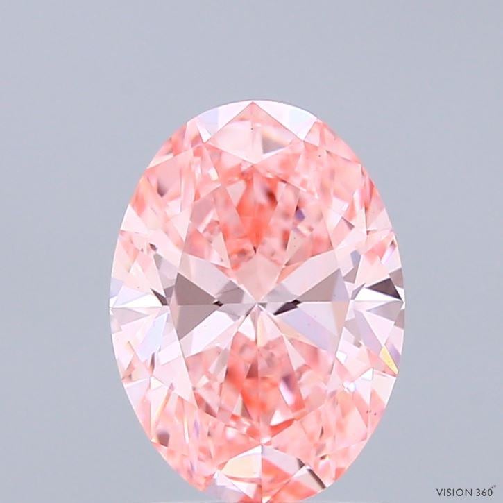 1.59 Ct. Fancy Vivid Pink Oval Lab Grown Diamond
