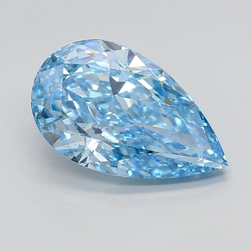 5.02 Ct. Fancy Vivid  Blue Pear Lab Grown Diamond