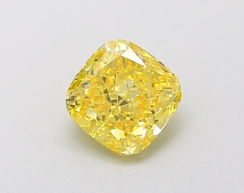 1.02 Ct. Fancy Vivid  Yellow Cushion Lab Grown Diamond