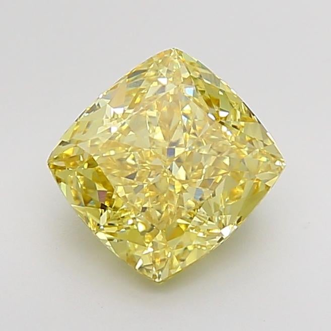 3.45 Ct. Fancy Intense Yellow Cushion Lab Grown Diamond