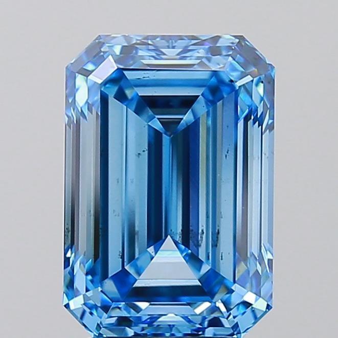 3.58 Ct. Fancy Vivid Blue Emerald Lab Grown Diamond