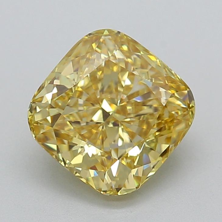 2.74 Ct. Fancy Intense  Yellow Cushion Lab Grown Diamond