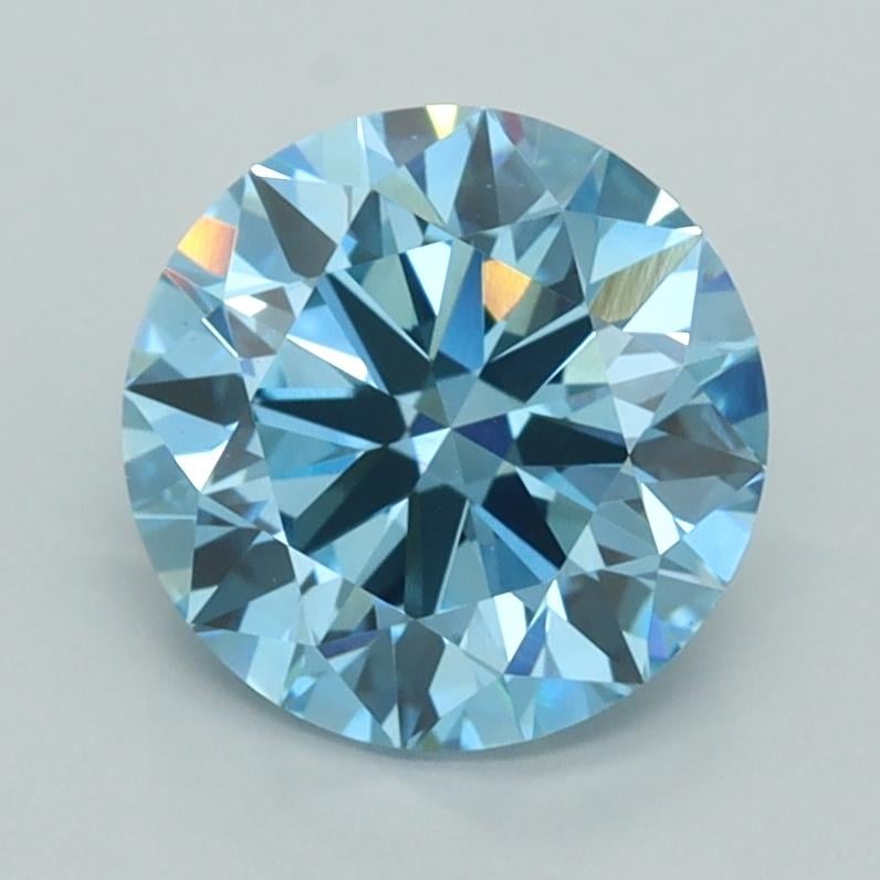 2.01 Ct. Fancy Vivid  Blue Round Lab Grown Diamond