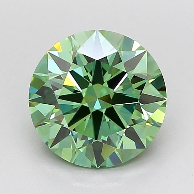 2.04 Ct. Fancy Vivid Green Round Lab Grown Diamond
