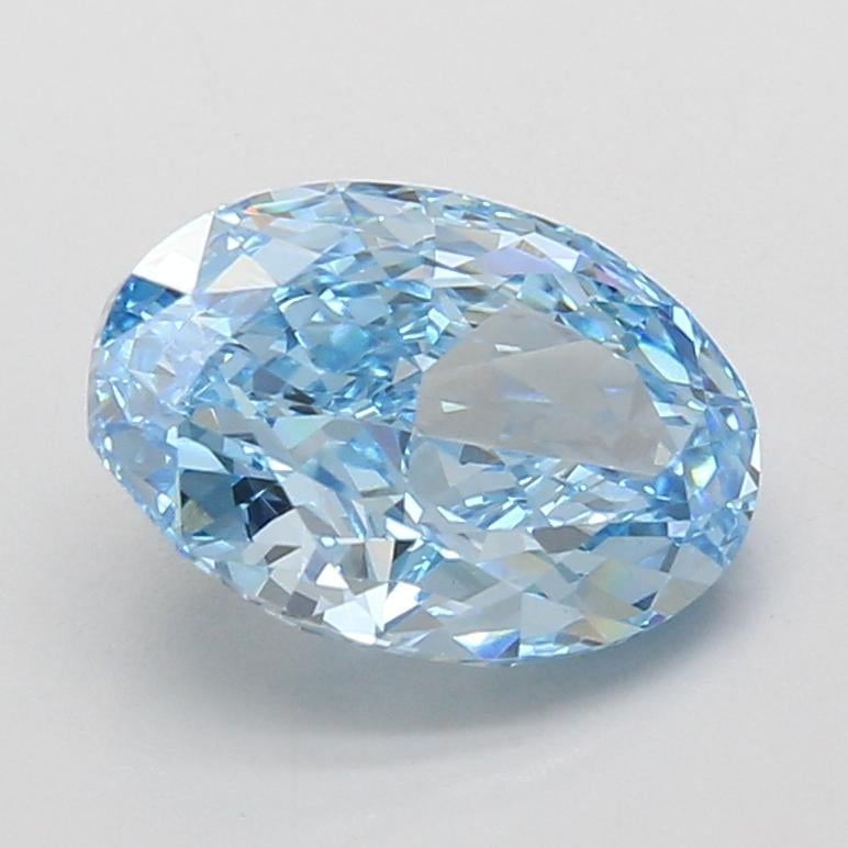 3.10 Ct. Fancy Vivid Blue Oval Lab Grown Diamond