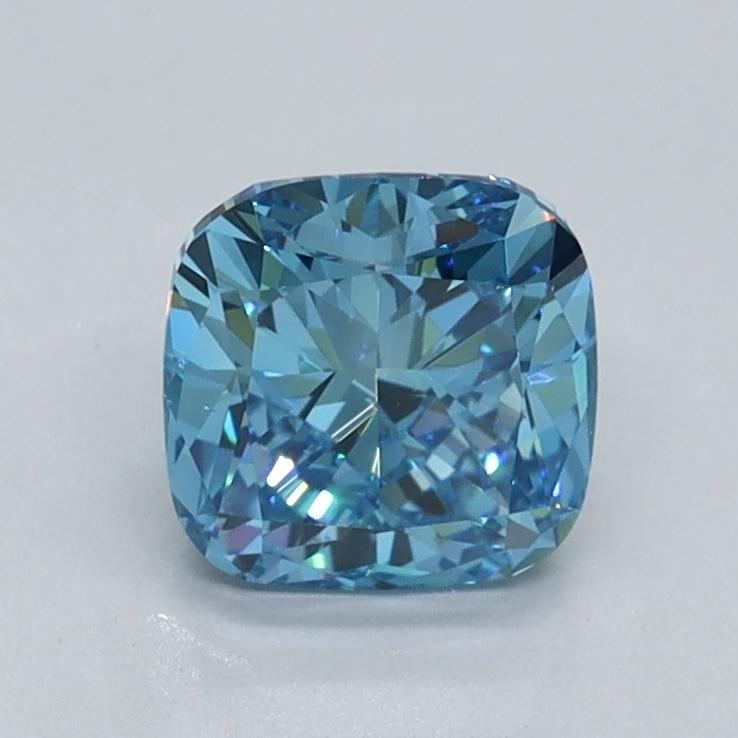 1.00 Ct. Fancy Vivid Blue Cushion Lab Grown Diamond