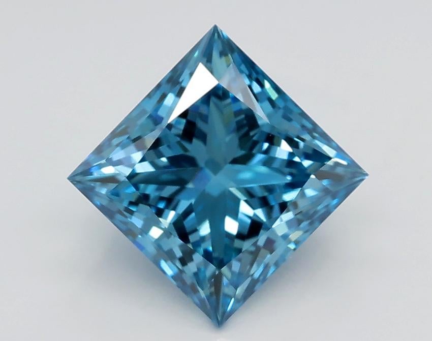 2.22 Ct. Fancy Vivid Blue Princess Lab Grown Diamond