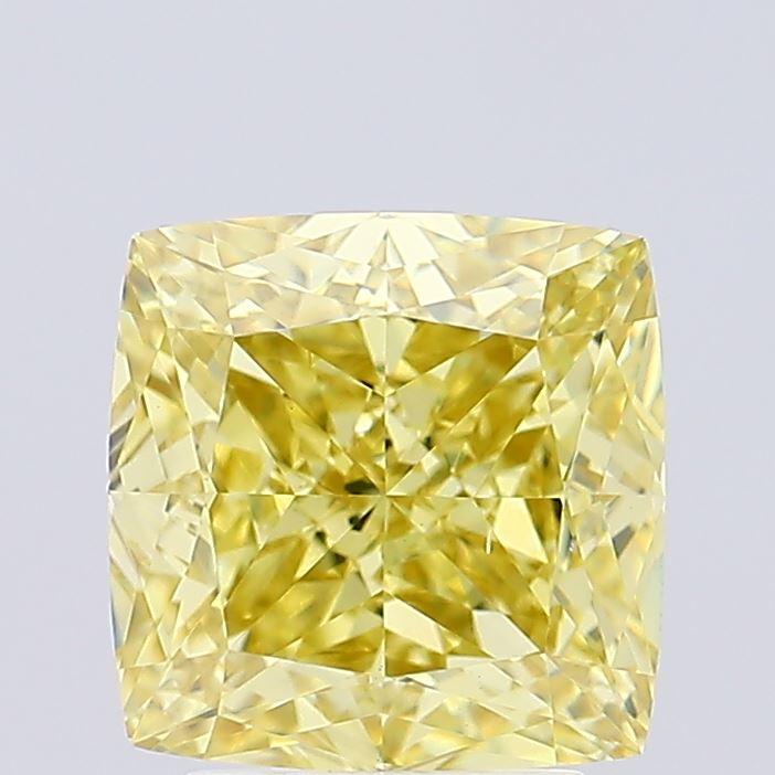 3.01 Ct. Fancy Intense Yellow Cushion Lab Grown Diamond