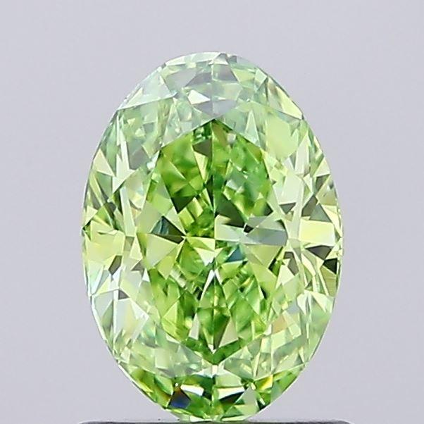 0.99 Ct. Fancy Vivid Green Oval Lab Grown Diamond