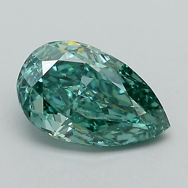 1.11 Ct. Fancy Vivid Green Pear Lab Grown Diamond
