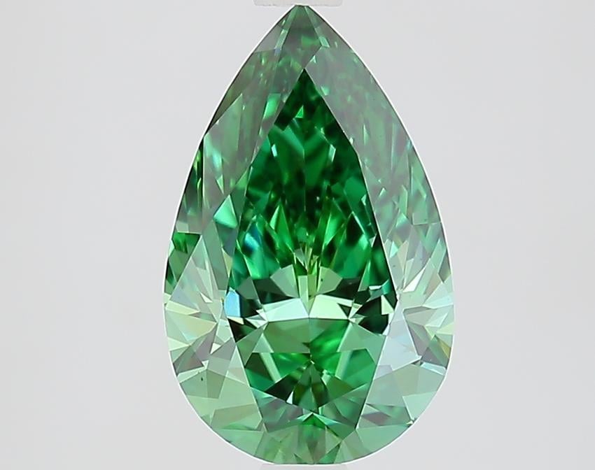 2.01 Ct. Fancy Vivid Green Pear Lab Grown Diamond