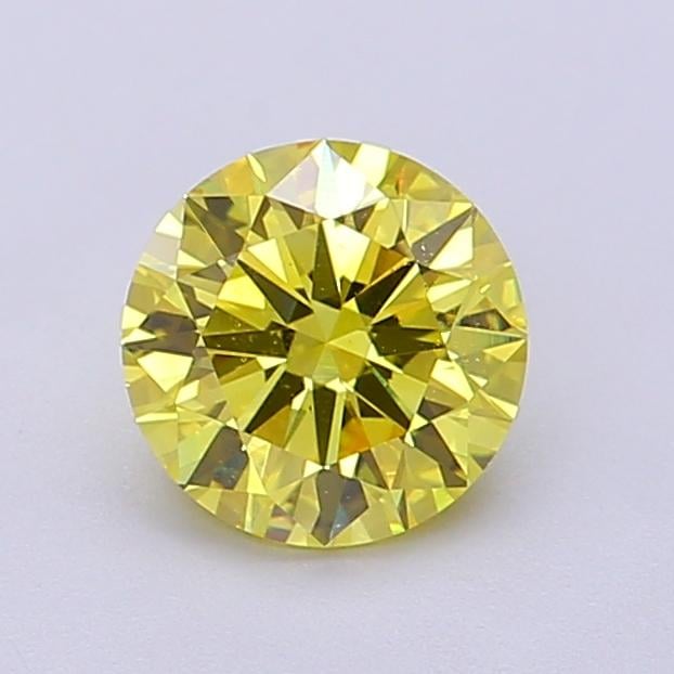 1.01 Ct. Fancy Vivid Yellow Round Lab Grown Diamond