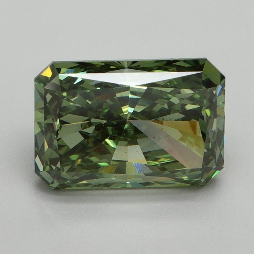 3.12 Ct. Fancy Vivid Green Radiant Lab Grown Diamond