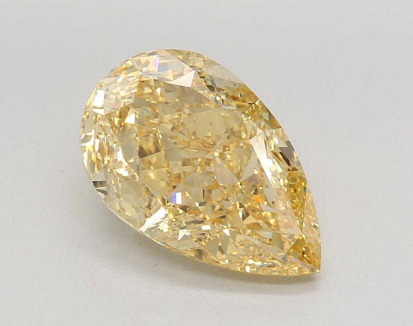 5.84 Ct. Fancy Vivid Yellow Pear Lab Grown Diamond