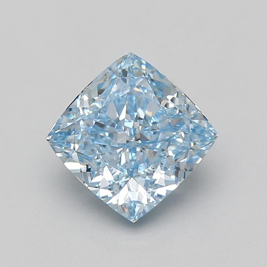 3.05 Ct. Fancy Vivid Blue Cushion Lab Grown Diamond